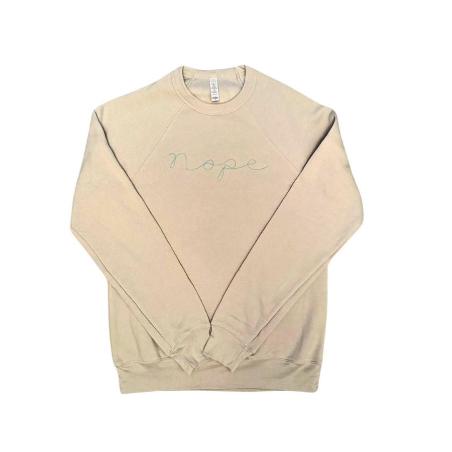 Nope cream crew neck sweatshirt