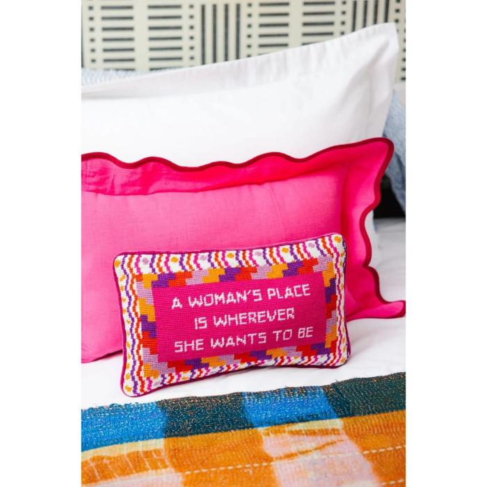 A women's place is wherever pillow