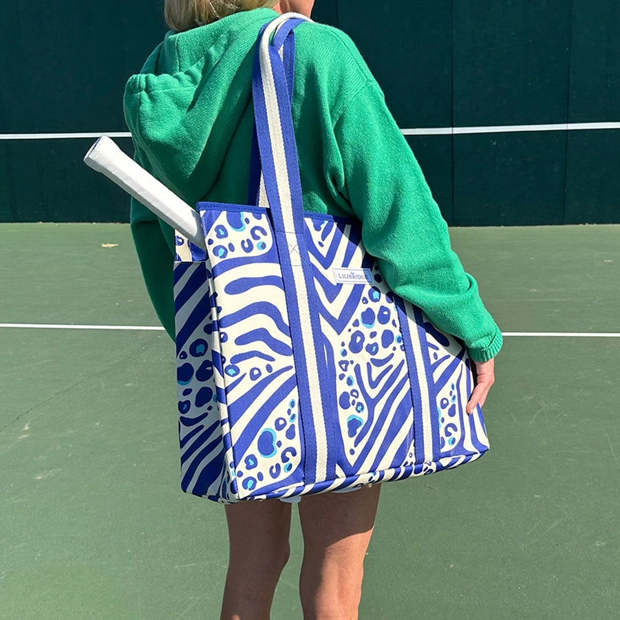 Blue Animal Print Tennis Bag Cambridge Uncommon