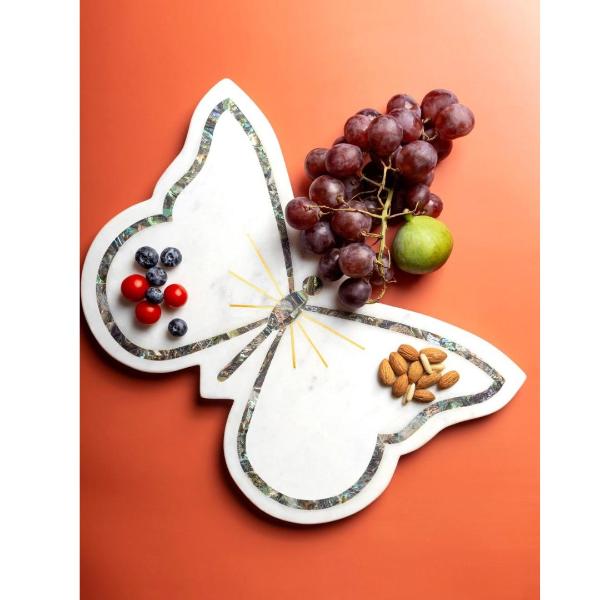 butterfly marble cheese board mother of pearl