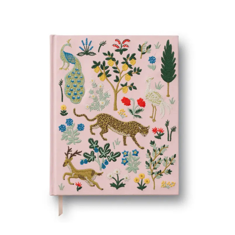 menagerie embroidered notebook