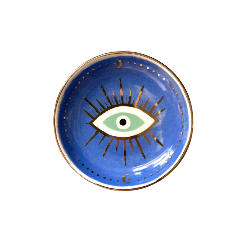 painted porcelain evil eye dish