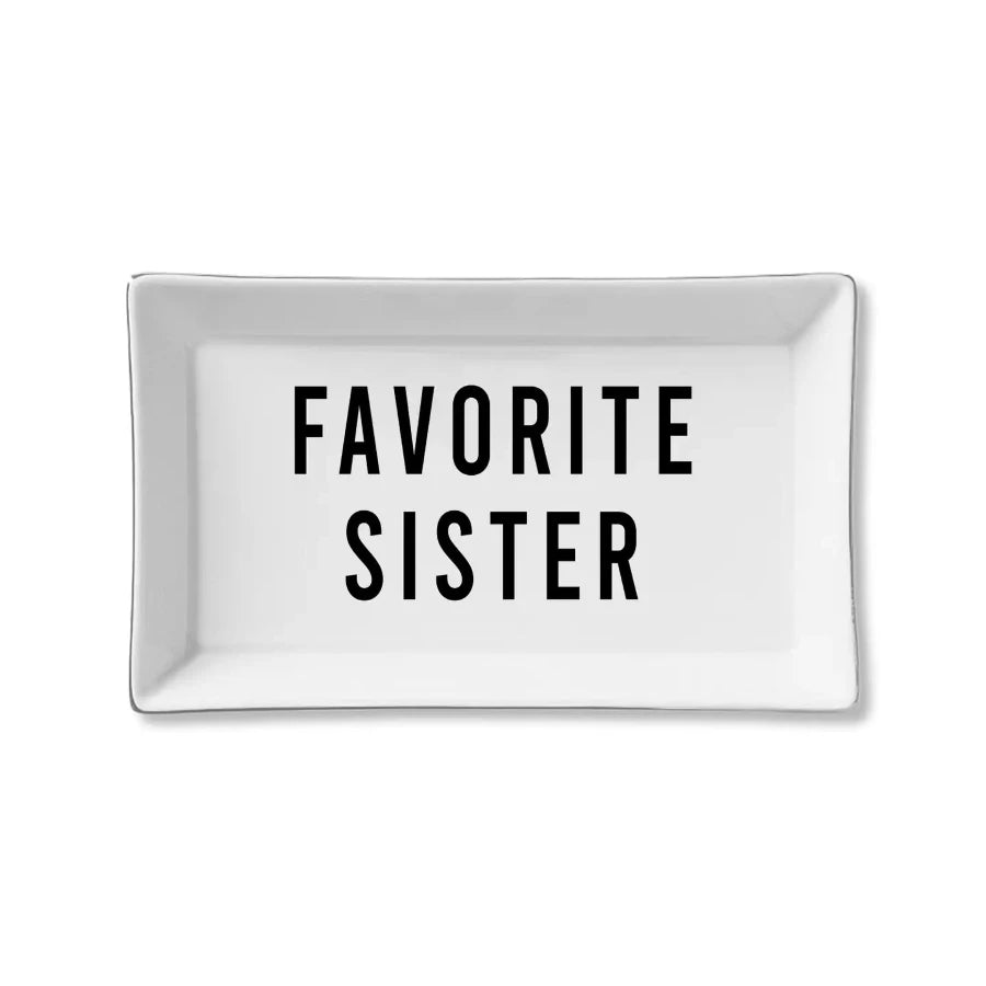 favorite sister catchall ceramic tray 