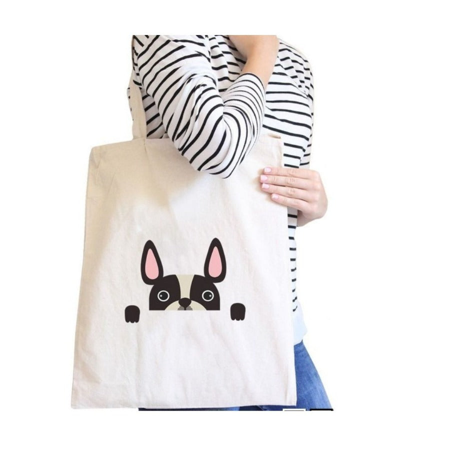 frenchie dog tote bag