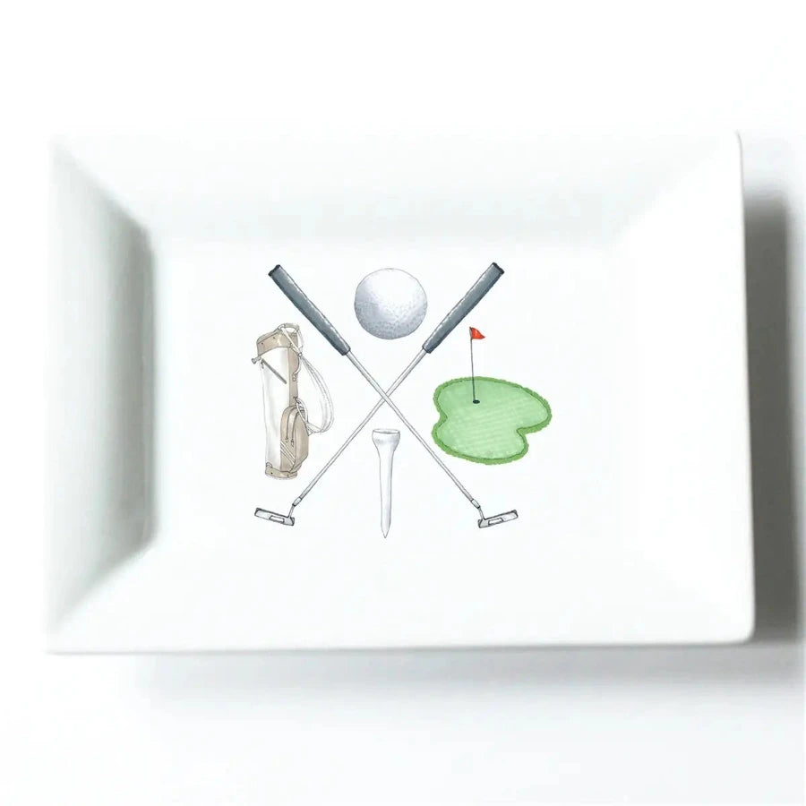 golf crest trinket dish tray 