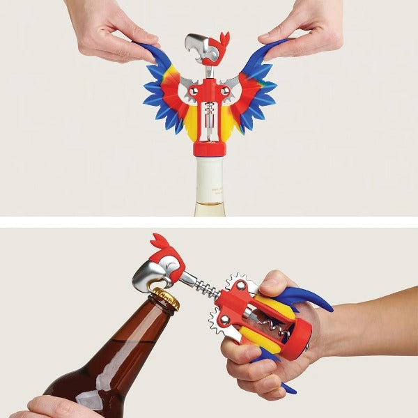 parrot bird corkscrew wine opener 