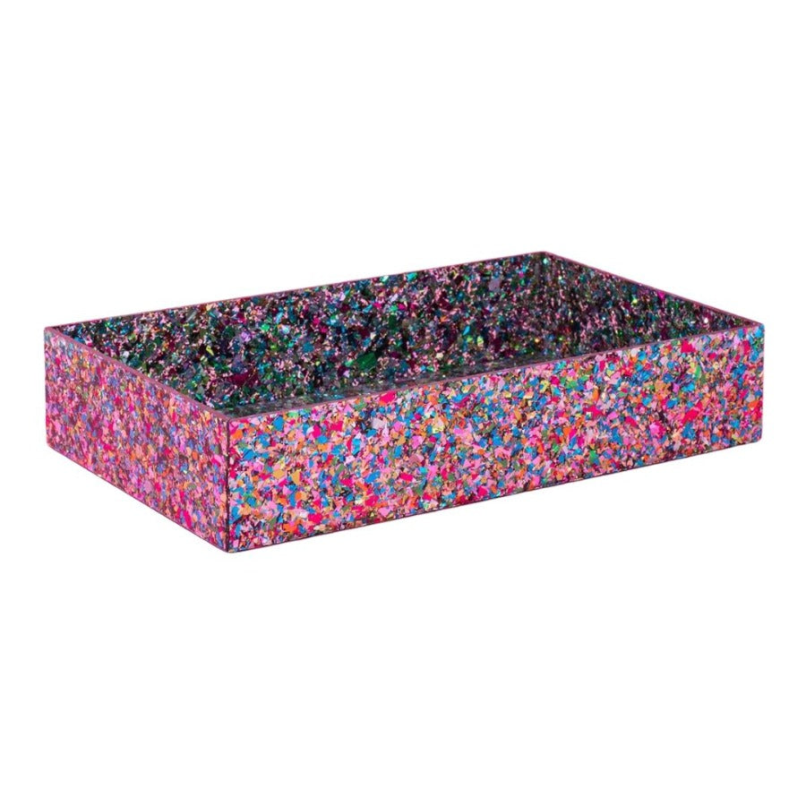 rainbow glitter tray 