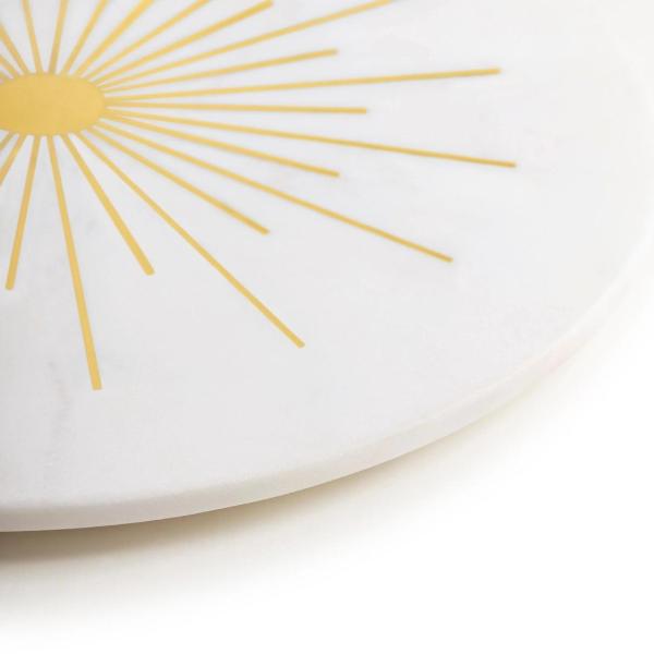 sunburst gold white marble cheese board 