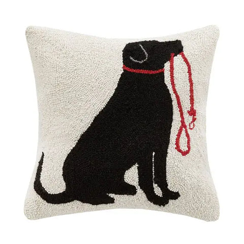 Awaiting Spring - Black Labrador Puppy Throw Pillow for Sale by