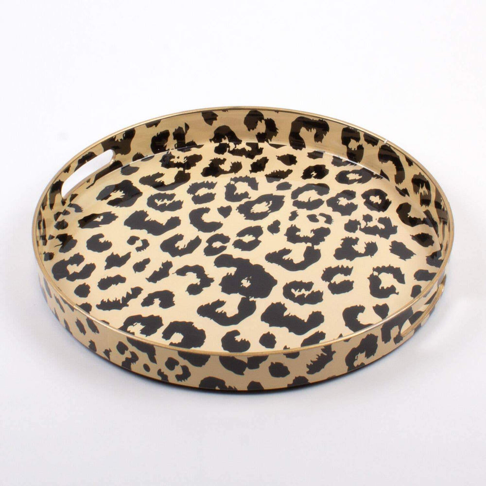 Leopard Print Round Tray | Cambridge Uncommon